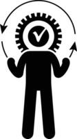 Gear setting symbol icon vector image. Illustration of the industrial wheel mechine mechanism design image