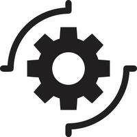 Gear setting symbol icon vector image. Illustration of the industrial wheel mechine mechanism design image