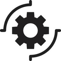 Gear setting symbol icon vector image. Illustration of the industrial wheel mechine mechanism design image