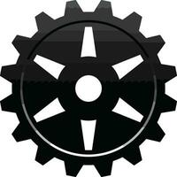 Gear setting symbol icon vector image. Illustration of the industrial wheel mechine mechanism design image