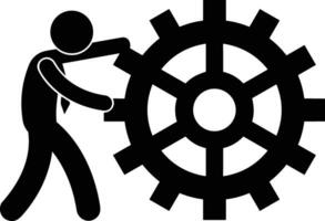 Gear setting symbol icon vector image. Illustration of the industrial wheel mechine mechanism design image