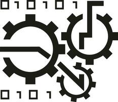 Gear setting symbol icon vector image. Illustration of the industrial wheel mechine mechanism design image