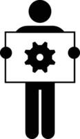 Gear setting symbol icon vector image. Illustration of the industrial wheel mechine mechanism design image