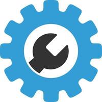 Gear setting symbol icon vector image. Illustration of the industrial wheel mechine mechanism design image