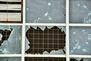 Broken glass window photo