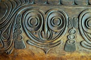 Ornate wood carving photo