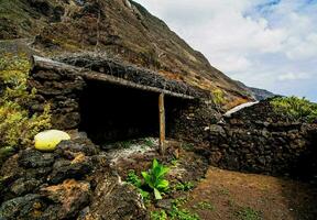 Stone shelter entrance photo