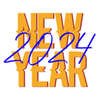 2024 new year Art Design Concept on a Transparent Background png