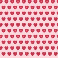 Seamless pattern of heart-shaped sewing buttons on a pink background vector