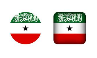 Flat Square and Circle Somaliland Flag Icons vector