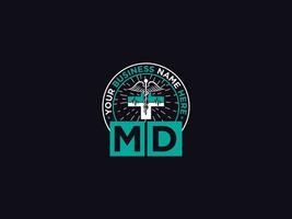 Medical Md Logo Icon, Creative MD Doctors Logo Letter Vector