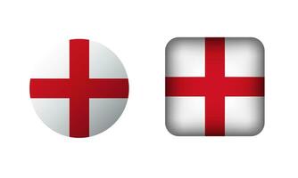 Flat Square and Circle England Flag Icons vector