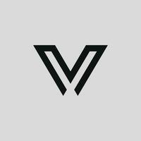 minimalist letter V logo vector