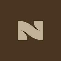 minimalist letter N logo vector