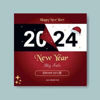 Free vector flat new year social media posts collection