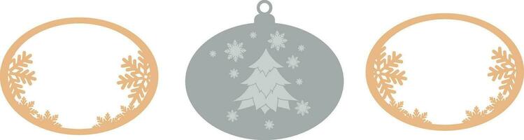 Christmas Ornaments, Multilayer Christmas Tree Decor, Laser Cut File vector