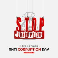 internacional anti corrupción día. adecuado para saludo tarjeta internacional anti corrupción día celebracion vector