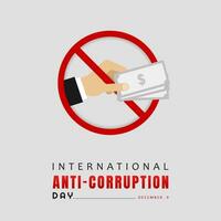 internacional anti corrupción día. adecuado para saludo tarjeta internacional anti corrupción día celebracion vector