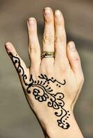 Ornate henna tattoo photo