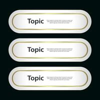 Set of three white premium frame with gold border decoration and glitter light effect element. on dark luxury background vector