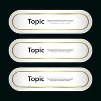 Set of three white premium frame with gold border decoration and glitter light effect element. on dark luxury background vector