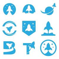 Astronaut Rocket Logo Template. Easy to Edit. vector