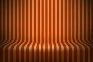 Empty studio with brown stripes on floor and wall. 3d style vector illustration