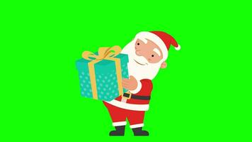 Cartoon Animation - Christmas Santa - Green Screen - EA003 set 06 of 10 video