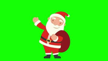 Cartoon Animation - Christmas Santa - Green Screen - EA003 set 04 of 10 video