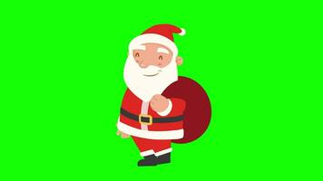 desenho animado animação - Natal santa - verde tela - ea003 conjunto 01 do 10 video