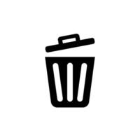 Wastebasket icon, The icon design is all black and perfect for your design needs vector