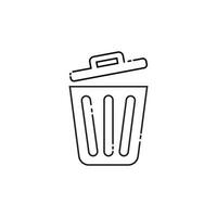 Wastebasket Icon design with only line art and suitable for your design needs vector