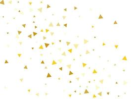 Light Golden glitter Triangular confetti. Pastel holiday textur vector