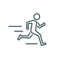 Fast running man. Take your time line icon. Isolated vector illustration
