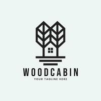 wood cabin vector logo design icon template