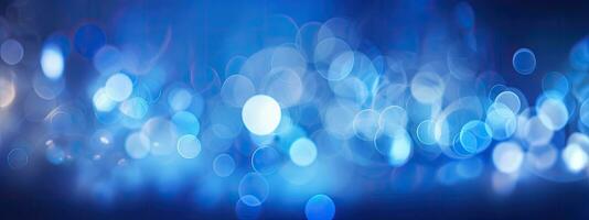 deep blue glitter bokeh background. backdrop of shiny blurry particles photo