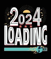 nuevo año 2024 camiseta, póster, plantilla, vector diseño