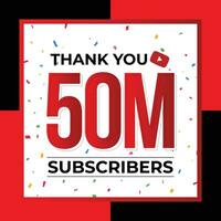 Thank You 50M Subscribers Celebration Vector Template Design