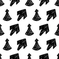 Seamless pattern with black hand drawn arrows vector