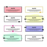 Set of quote box frames vector