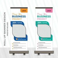 Professional roll up banner design, abd poll up banner design with 2 colors vector