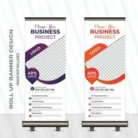 Professional roll up banner design, abd poll up banner design with 2 colors vector