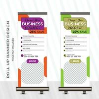 Professional roll up banner design, abd poll up banner design with 2 colors vector