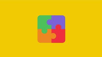 Animated Multiple Color Puzzle. Describe unity in diversity, teamwork, togetherness, friendship, networking, etc. video