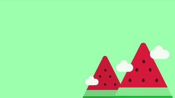 Animated of Watermelon Mountain with Copyspace Area. Suitable for fruit, softdrink and juice promotions. video