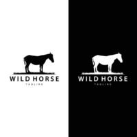 Wild Horse Logo Farm Design Silhouette Simple Vector Illustration Template