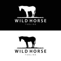 Wild Horse Logo Farm Design Silhouette Simple Vector Illustration Template