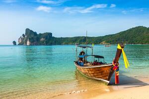 Thai traditional boats on Phi-Phi Islands,Thailand photo