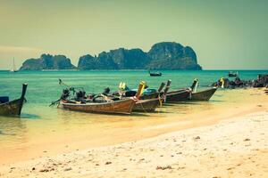 Thai traditional boats on Phi-Phi Islands,Thailand photo