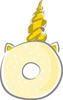 Unicorn Donut, vector or color illustration.